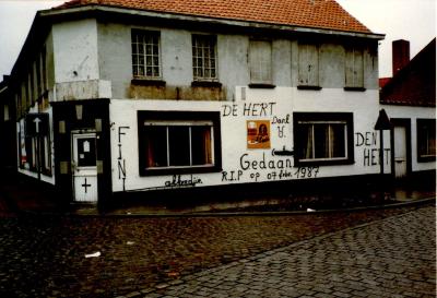 Afbraak café "De Hert", Gits, 1987