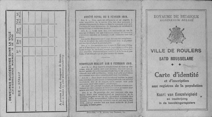 Paspoort Henri Blauwe en Marie Moerman, 1919