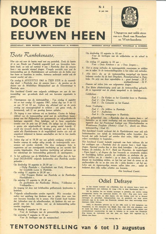 Krant 'Rumbeke door de eeuwen heen'