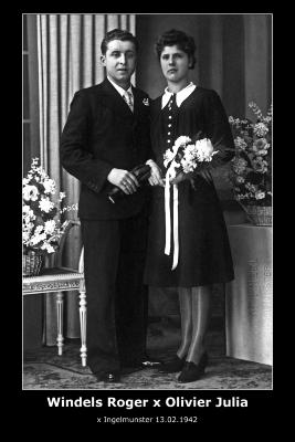 Huwelijk Roger Windels - Julia Olivier, Ingelmunster, 1942