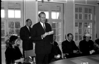 Huldiging Saelen: toespraak afgevaardigde kabinet, Kachtem 1958 