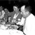 Kampioenviering Leon Duyl is keizer café 'De Toekomst': feesttafel, Izegem 1958