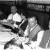 Kampioenviering Leon Duyl is keizer café 'De Toekomst': feesttafel, Izegem 1958